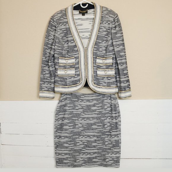 St. John Jackets & Blazers - ST JOHN Couture 2 Piece Knit Suit Jacket Skirt 14